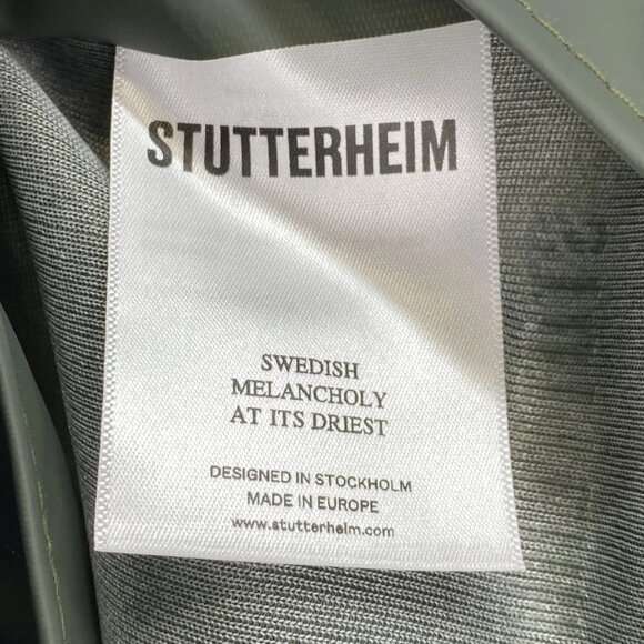 Stutterheim Unisex Stockholm Lightweight Rain Coat Size XXL Green - Picture 3 of 13
